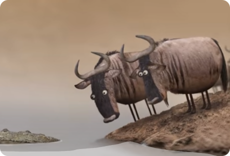 Wildebeests